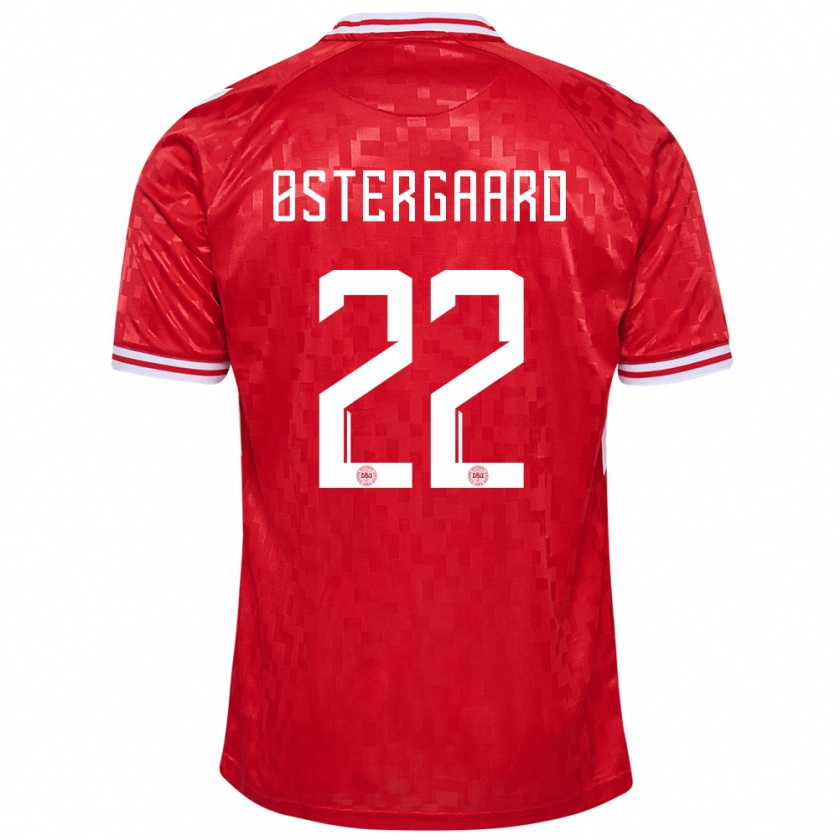 Kandiny Damen Dänemark Maja Bay Østergaard #22 Rot Heimtrikot Trikot 24-26 T-Shirt