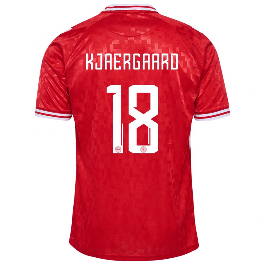 Kandiny Damen Dänemark Maurits Kjaergaard #18 Rot Heimtrikot Trikot 24-26 T-Shirt