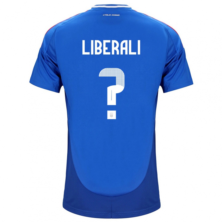 Kandiny Damen Italien Mattia Liberali #0 Blau Heimtrikot Trikot 24-26 T-Shirt