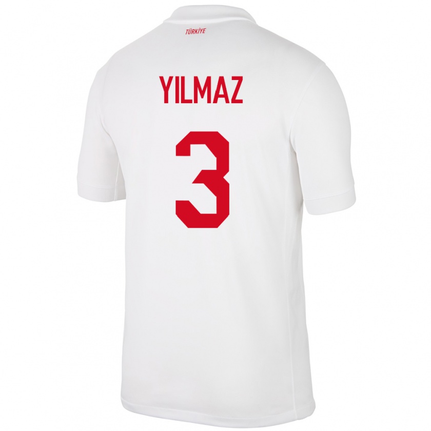 Kandiny Damen Türkei Berkay Yılmaz #3 Weiß Heimtrikot Trikot 24-26 T-Shirt