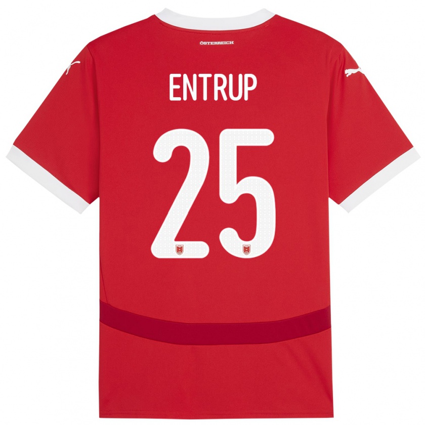 Kandiny Damen Österreich Maximilian Entrup #25 Rot Heimtrikot Trikot 24-26 T-Shirt