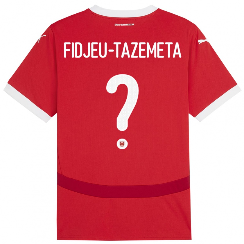 Kandiny Damen Österreich Thierry Fidjeu-Tazemeta #0 Rot Heimtrikot Trikot 24-26 T-Shirt