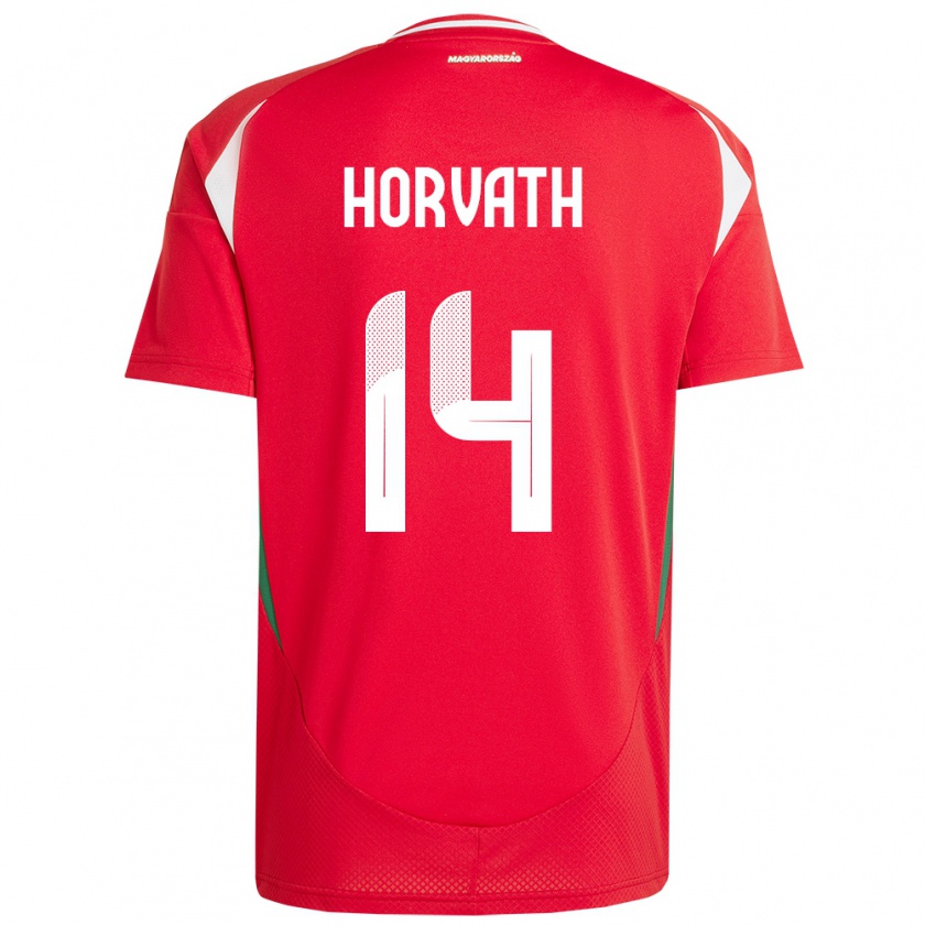 Kandiny Damen Ungarn Artúr Horváth #14 Rot Heimtrikot Trikot 24-26 T-Shirt