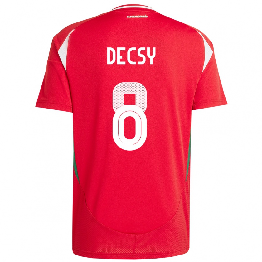 Kandiny Damen Ungarn Ádám Décsy #8 Rot Heimtrikot Trikot 24-26 T-Shirt