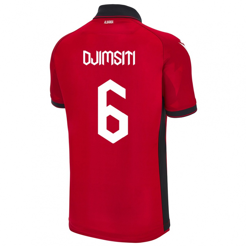 Kandiny Damen Albanien Berat Djimsiti #6 Rot Heimtrikot Trikot 24-26 T-Shirt