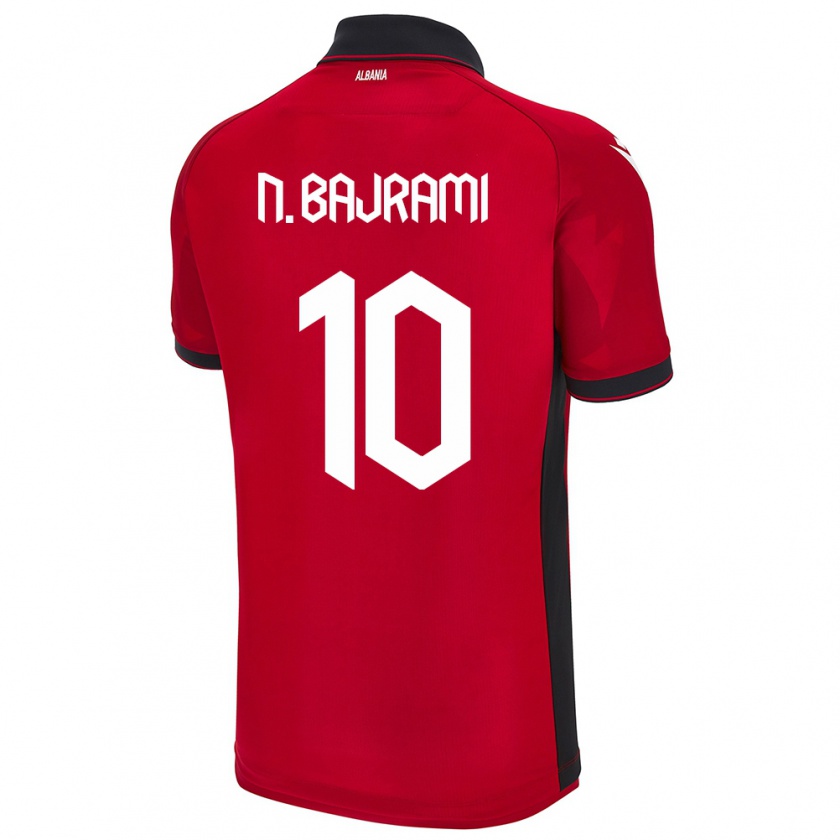 Kandiny Damen Albanien Nedim Bajrami #10 Rot Heimtrikot Trikot 24-26 T-Shirt