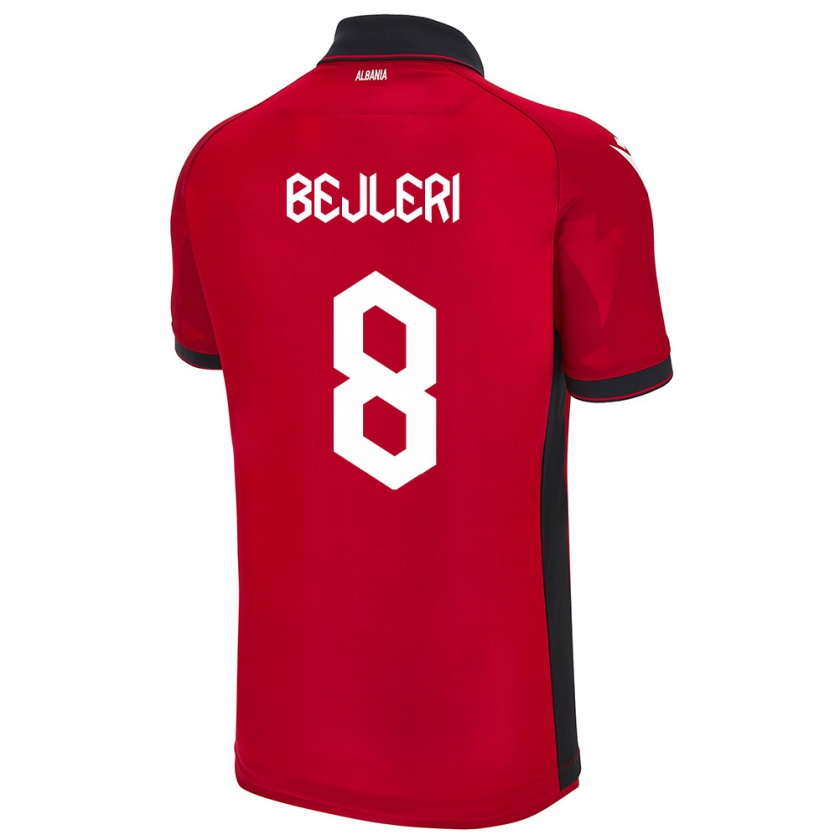 Kandiny Damen Albanien Markela Bejleri #8 Rot Heimtrikot Trikot 24-26 T-Shirt