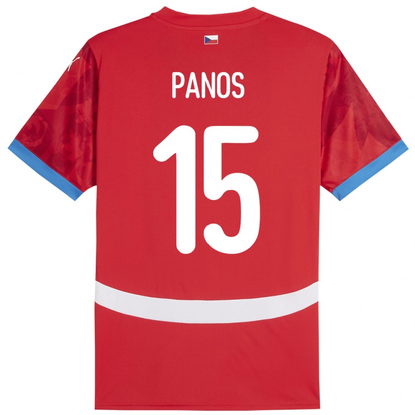 Kandiny Damen Tschechien Jiri Panos #15 Rot Heimtrikot Trikot 24-26 T-Shirt