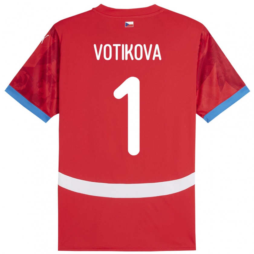 Kandiny Damen Tschechien Barbora Votíková #1 Rot Heimtrikot Trikot 24-26 T-Shirt