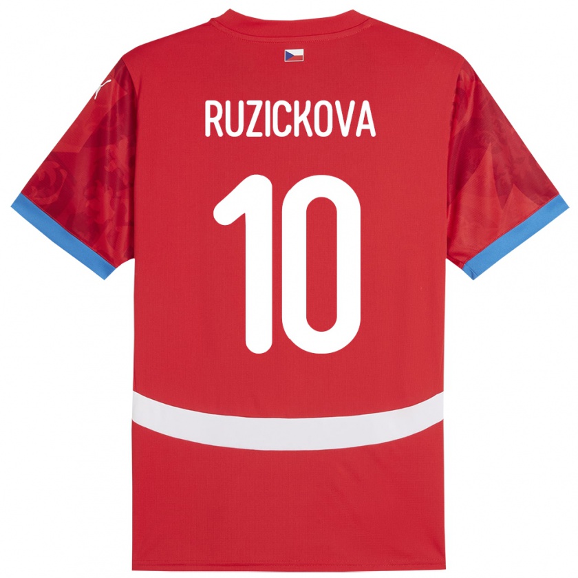 Kandiny Damen Tschechien Kristýna Růžičková #10 Rot Heimtrikot Trikot 24-26 T-Shirt