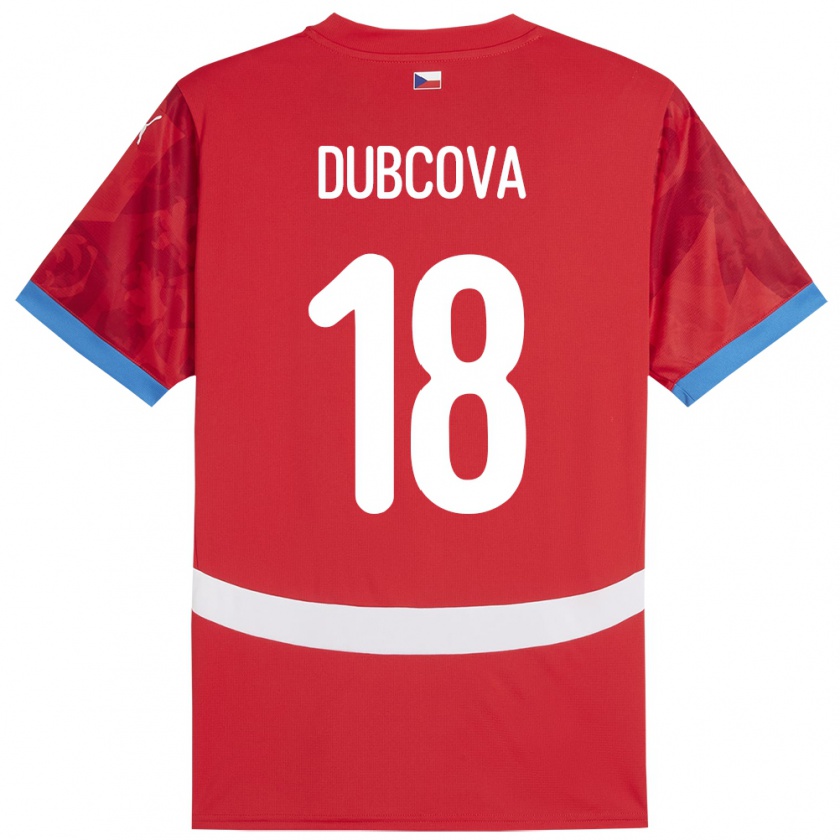 Kandiny Damen Tschechien Kamila Dubcová #18 Rot Heimtrikot Trikot 24-26 T-Shirt