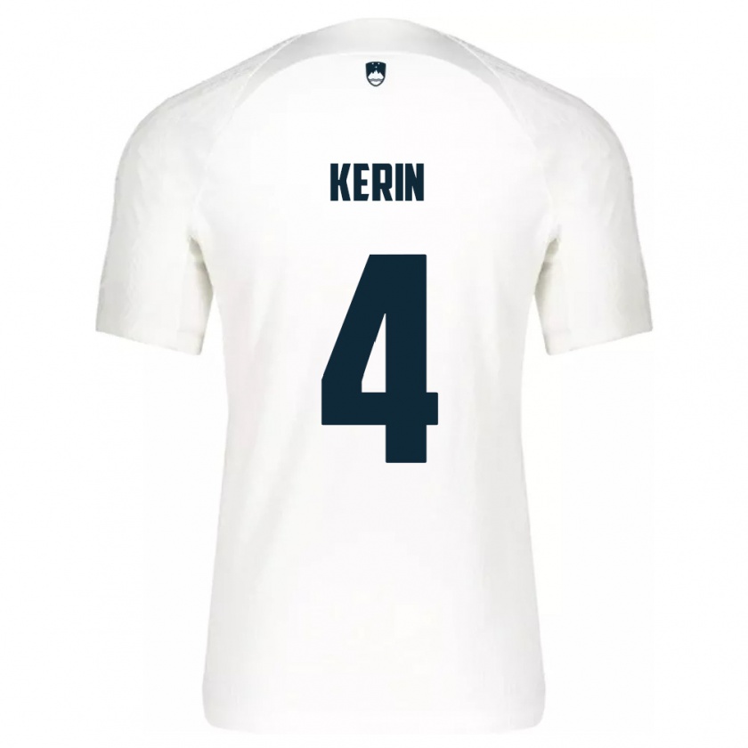 Kandiny Damen Slowenien Mark Kerin #4 Weiß Heimtrikot Trikot 24-26 T-Shirt