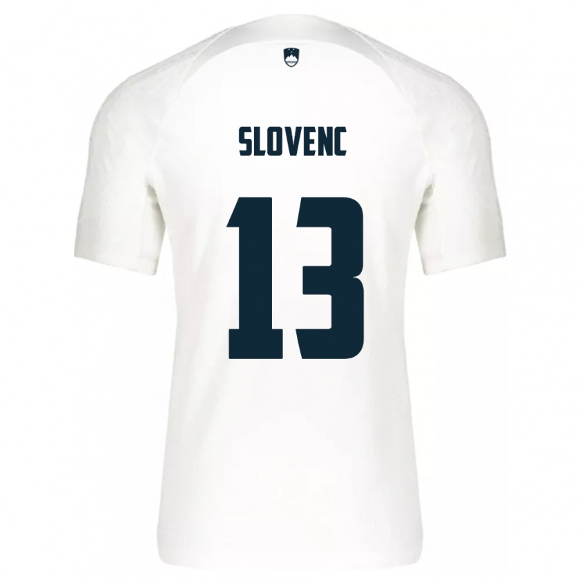 Kandiny Damen Slowenien Nejc Slovenc #13 Weiß Heimtrikot Trikot 24-26 T-Shirt