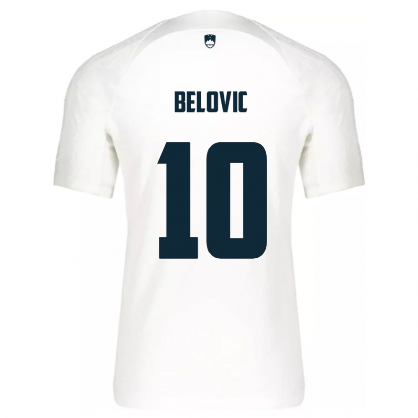 Kandiny Damen Slowenien Nik Belovic #10 Weiß Heimtrikot Trikot 24-26 T-Shirt