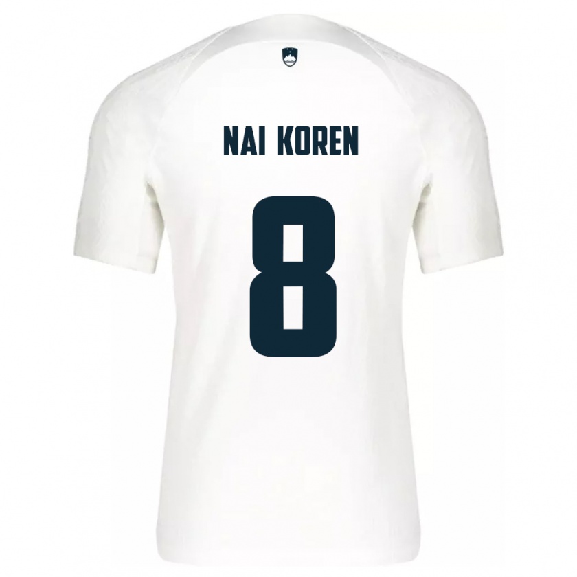 Kandiny Damen Slowenien Tian Nai Koren #8 Weiß Heimtrikot Trikot 24-26 T-Shirt