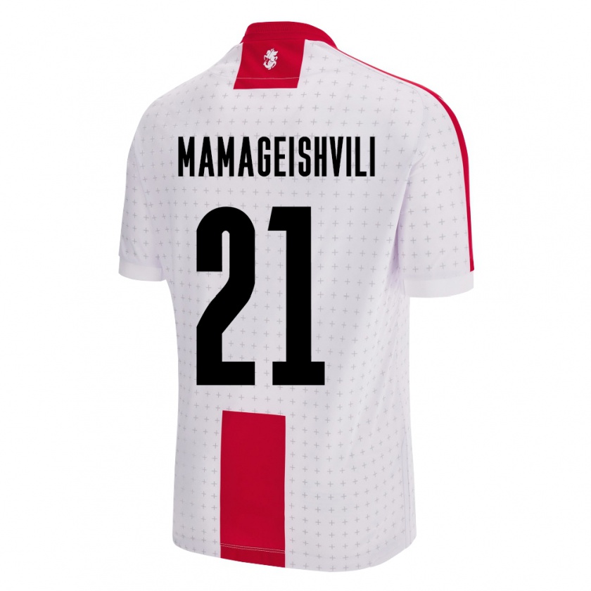 Kandiny Damen Georgien Otar Mamageishvili #21 Weiß Heimtrikot Trikot 24-26 T-Shirt