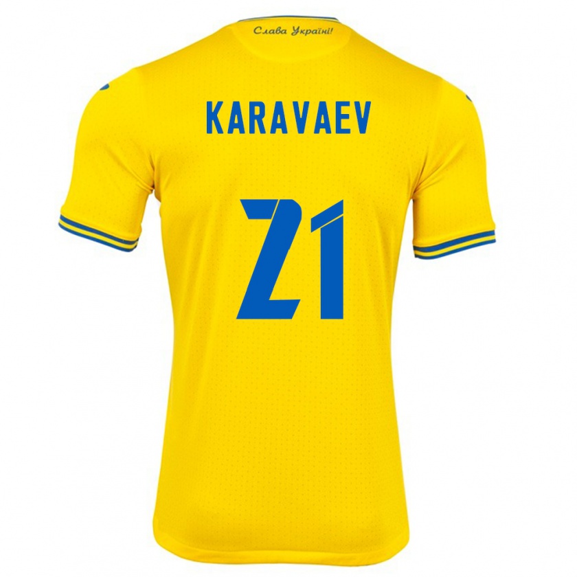 Kandiny Damen Ukraine Oleksandr Karavaev #21 Gelb Heimtrikot Trikot 24-26 T-Shirt