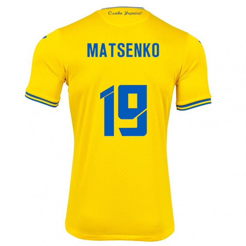 Kandiny Damen Ukraine Yegor Matsenko #19 Gelb Heimtrikot Trikot 24-26 T-Shirt