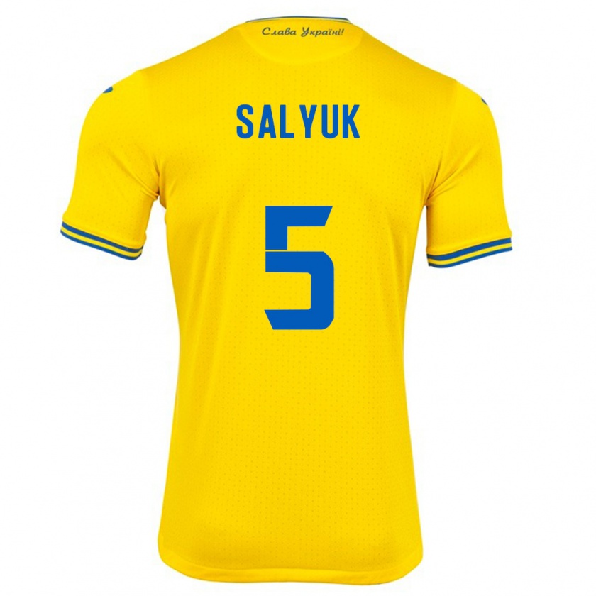 Kandiny Damen Ukraine Volodymyr Salyuk #5 Gelb Heimtrikot Trikot 24-26 T-Shirt