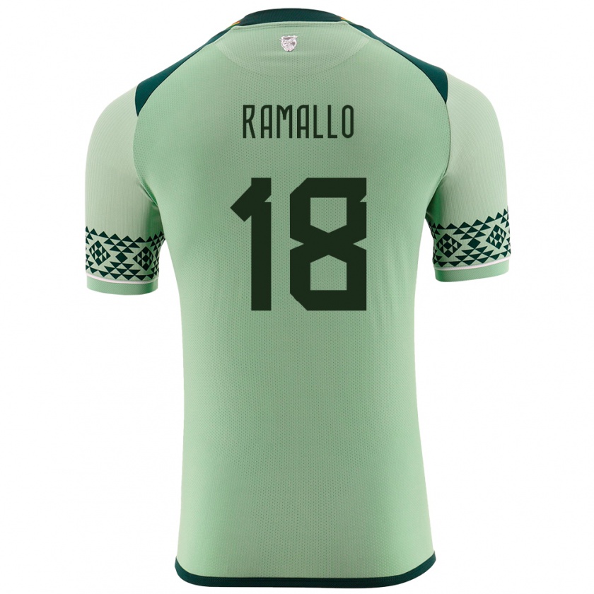 Kandiny Damen Bolivien Rodrigo Ramallo #18 Hellgrün Heimtrikot Trikot 24-26 T-Shirt