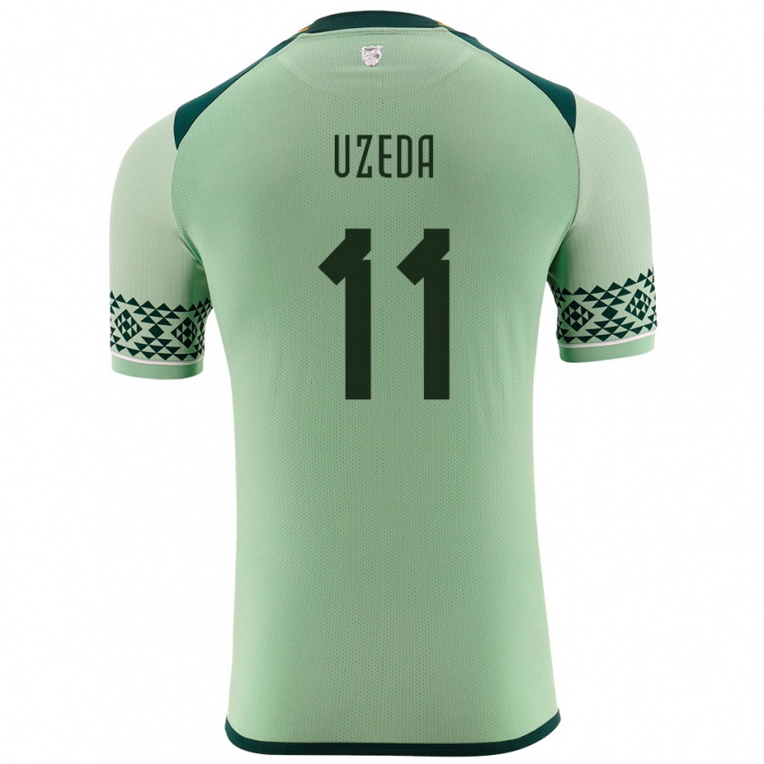 Kandiny Damen Bolivien Javier Uzeda #11 Hellgrün Heimtrikot Trikot 24-26 T-Shirt