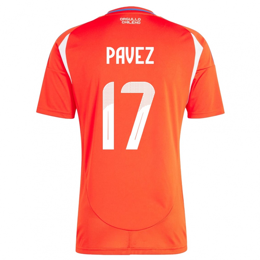 Kandiny Damen Chile Esteban Pavez #17 Rot Heimtrikot Trikot 24-26 T-Shirt