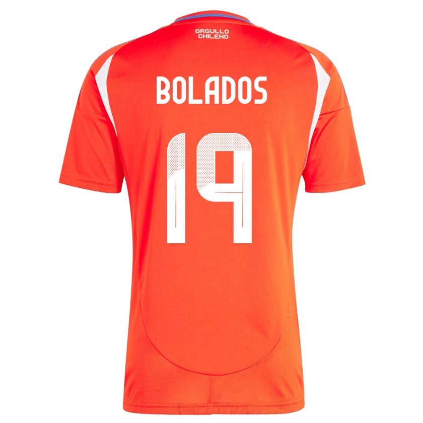 Kandiny Damen Chile Marcos Bolados #19 Rot Heimtrikot Trikot 24-26 T-Shirt