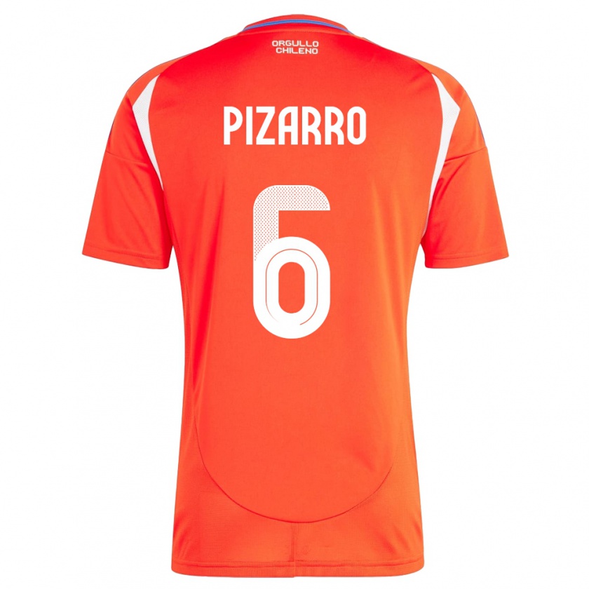 Kandiny Damen Chile Vicente Pizarro #6 Rot Heimtrikot Trikot 24-26 T-Shirt