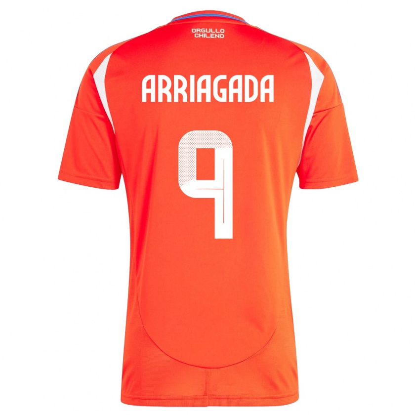 Kandiny Damen Chile Luciano Arriagada #9 Rot Heimtrikot Trikot 24-26 T-Shirt