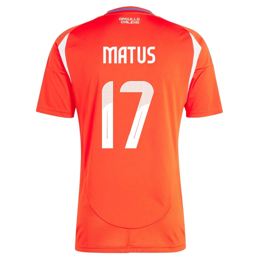 Kandiny Damen Chile Esteban Matus #17 Rot Heimtrikot Trikot 24-26 T-Shirt