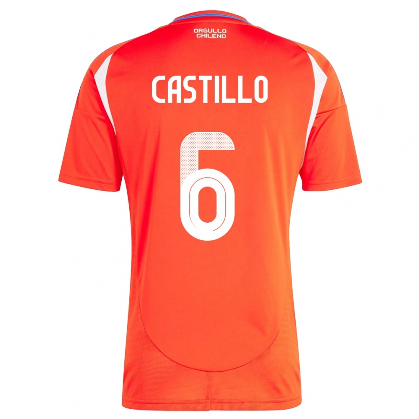 Kandiny Damen Chile Cristóbal Castillo #6 Rot Heimtrikot Trikot 24-26 T-Shirt