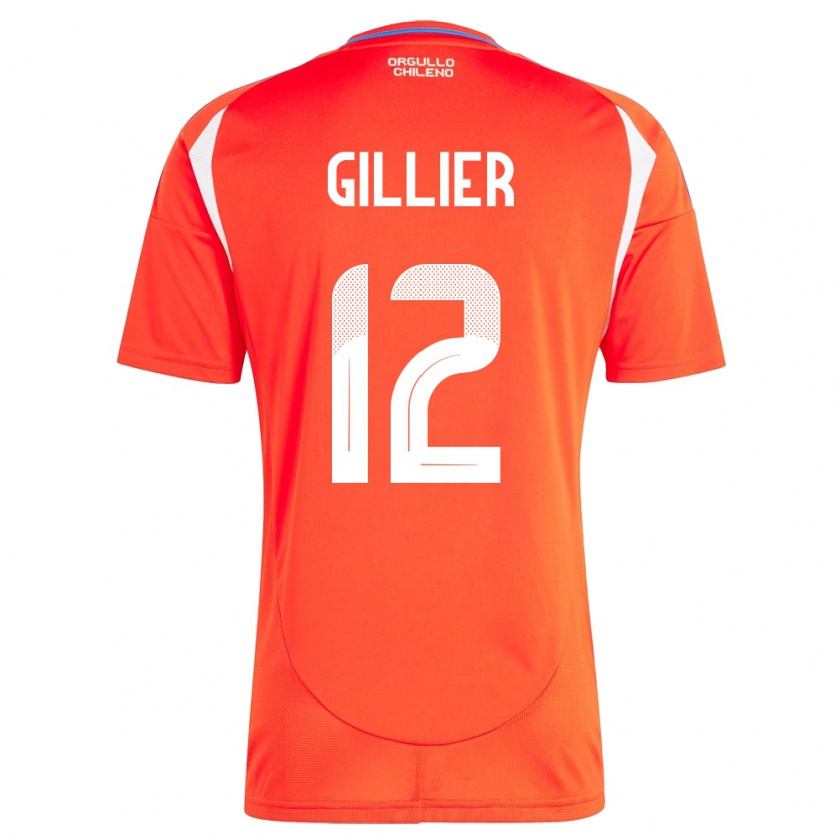 Kandiny Damen Chile Thomas Gillier #12 Rot Heimtrikot Trikot 24-26 T-Shirt