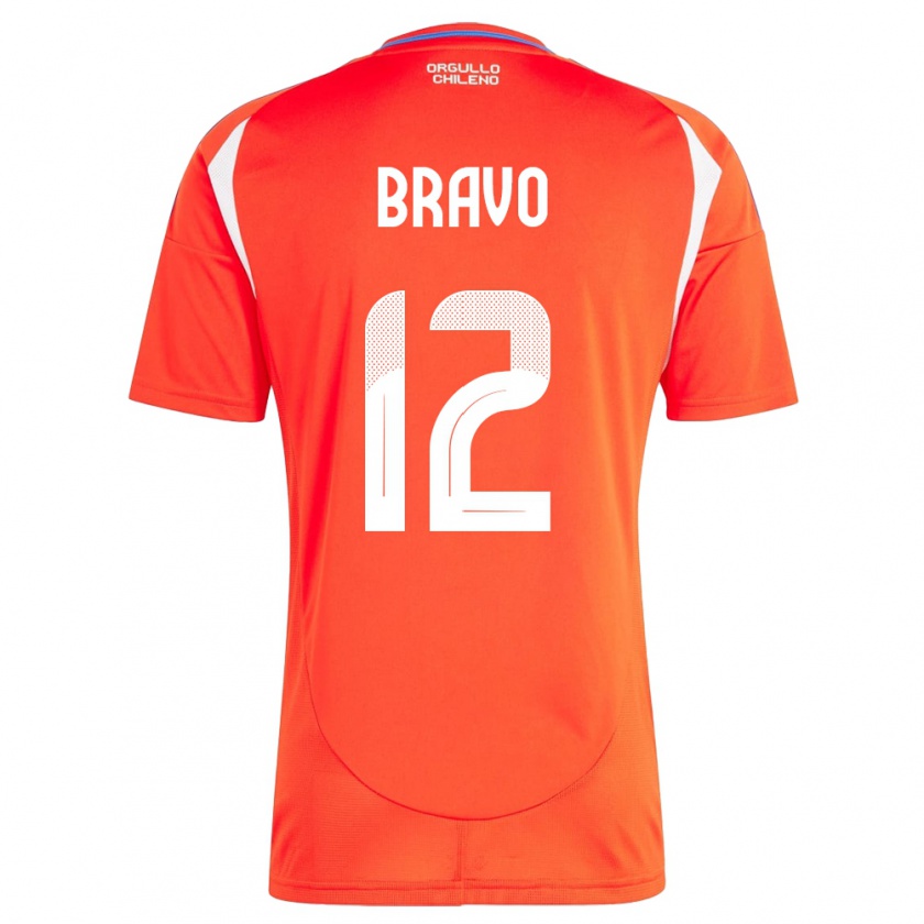 Kandiny Damen Chile Christian Bravo #12 Rot Heimtrikot Trikot 24-26 T-Shirt