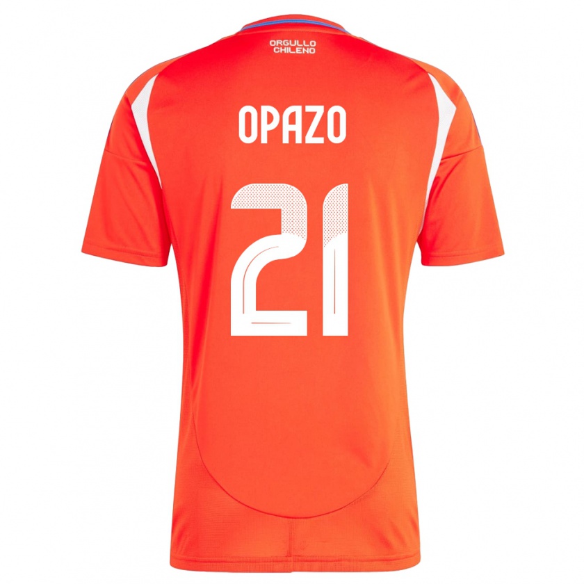 Kandiny Damen Chile Diego Opazo #21 Rot Heimtrikot Trikot 24-26 T-Shirt