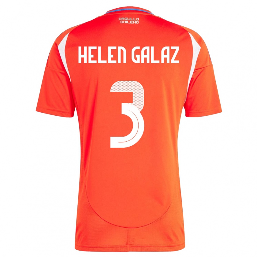 Kandiny Damen Chile Su Helen Galaz #3 Rot Heimtrikot Trikot 24-26 T-Shirt