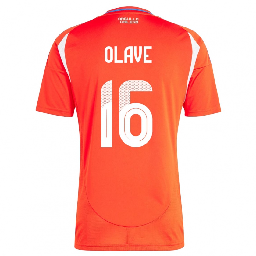 Kandiny Damen Chile Isidora Olave #16 Rot Heimtrikot Trikot 24-26 T-Shirt