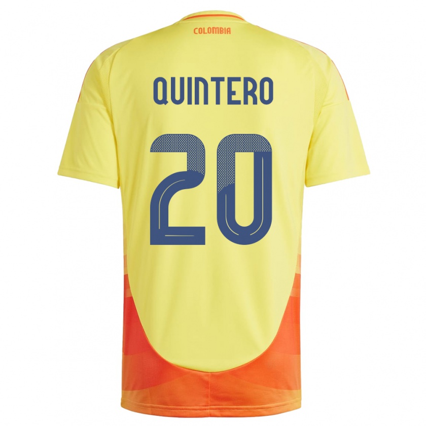 Kandiny Damen Kolumbien Juan Fernando Quintero #20 Gelb Heimtrikot Trikot 24-26 T-Shirt