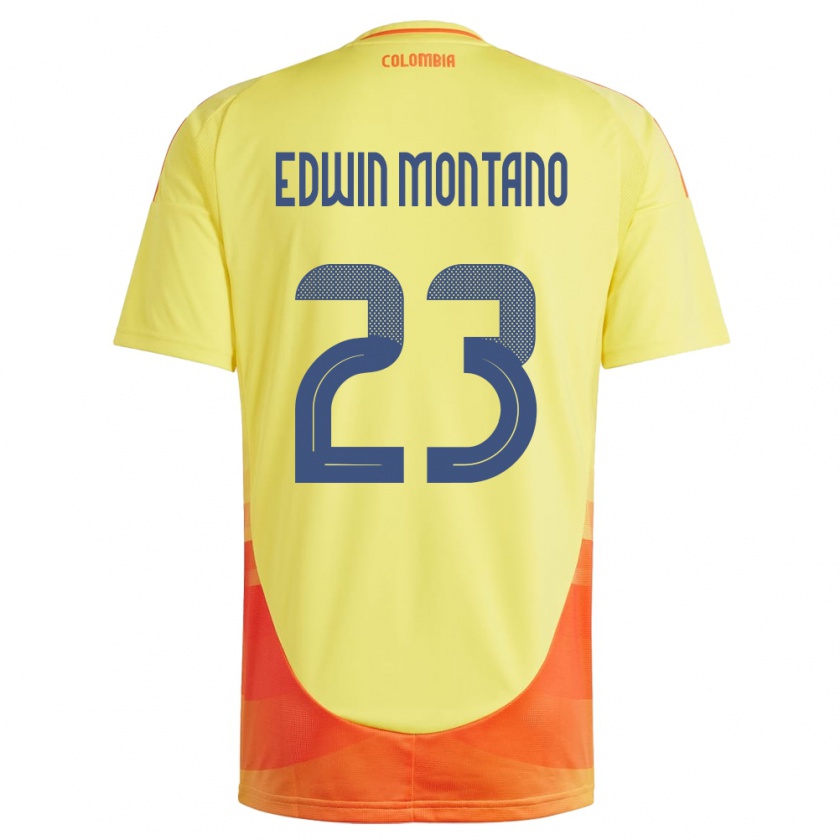 Kandiny Damen Kolumbien John Edwin Montaño #23 Gelb Heimtrikot Trikot 24-26 T-Shirt