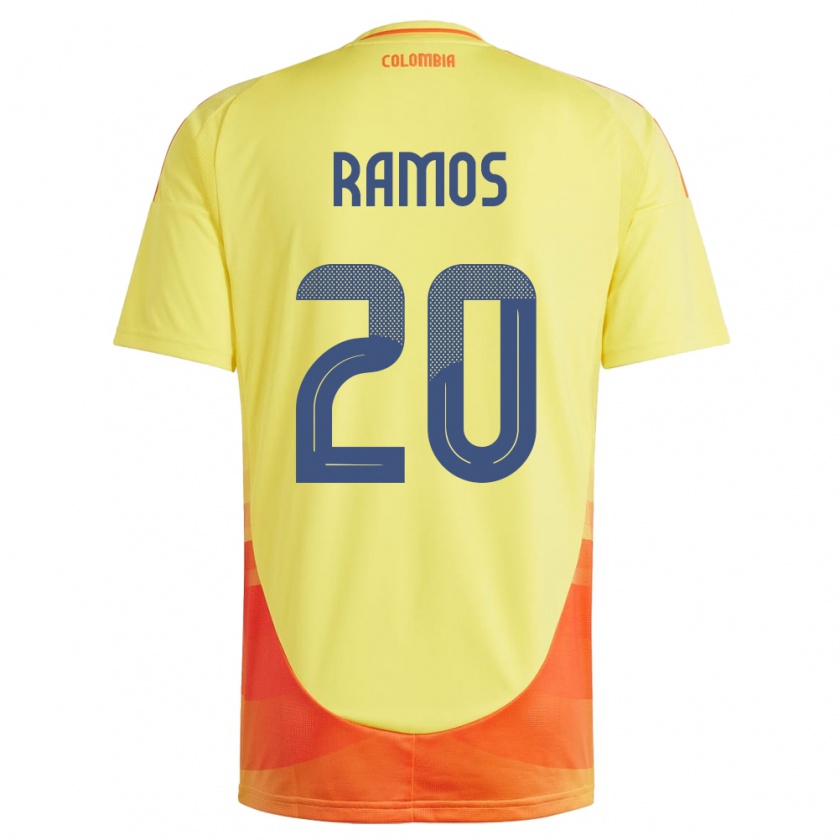 Kandiny Damen Kolumbien Mónica Ramos #20 Gelb Heimtrikot Trikot 24-26 T-Shirt