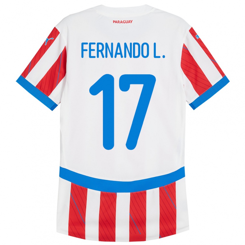 Kandiny Damen Paraguay Fernando Leguizamón #17 Weiß Rot Heimtrikot Trikot 24-26 T-Shirt