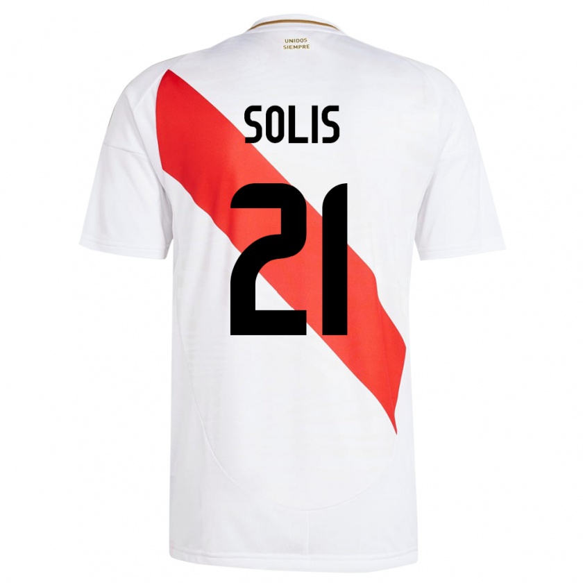 Kandiny Damen Peru Renato Solís #21 Weiß Heimtrikot Trikot 24-26 T-Shirt