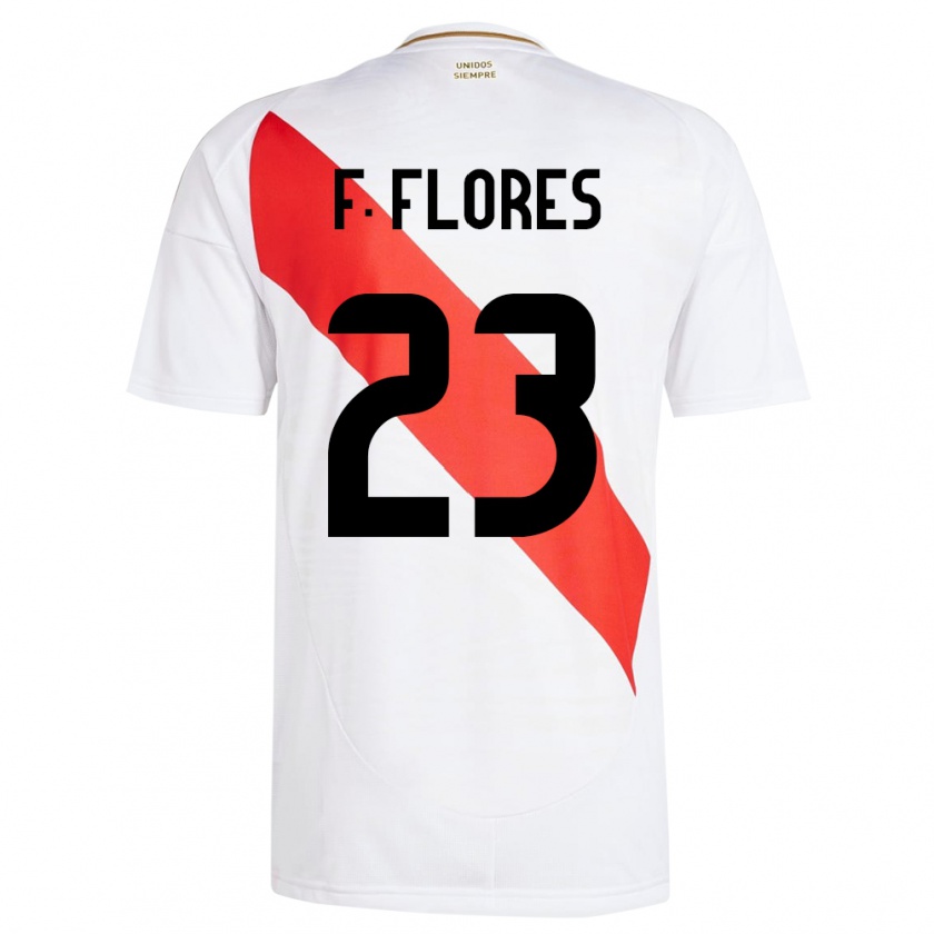 Kandiny Damen Peru Franchesco Flores #23 Weiß Heimtrikot Trikot 24-26 T-Shirt