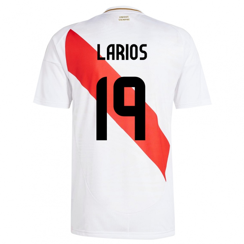 Kandiny Damen Peru Guillermo Larios #19 Weiß Heimtrikot Trikot 24-26 T-Shirt