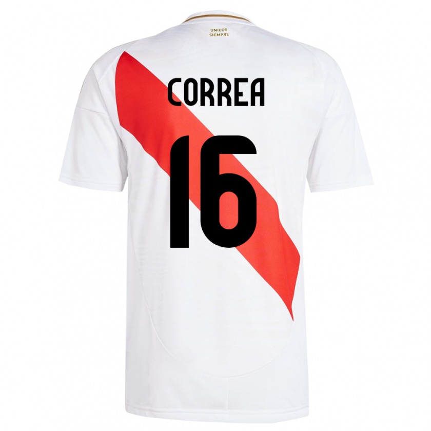 Kandiny Damen Peru Eslyn Correa #16 Weiß Heimtrikot Trikot 24-26 T-Shirt