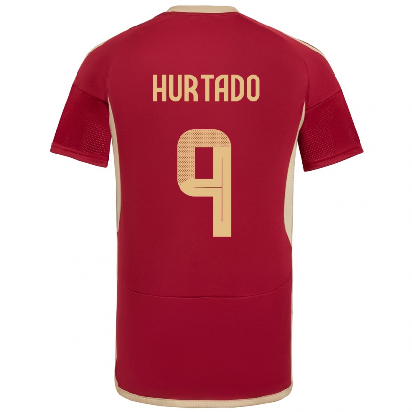 Kandiny Damen Venezuela Jan Hurtado #9 Burgund Heimtrikot Trikot 24-26 T-Shirt