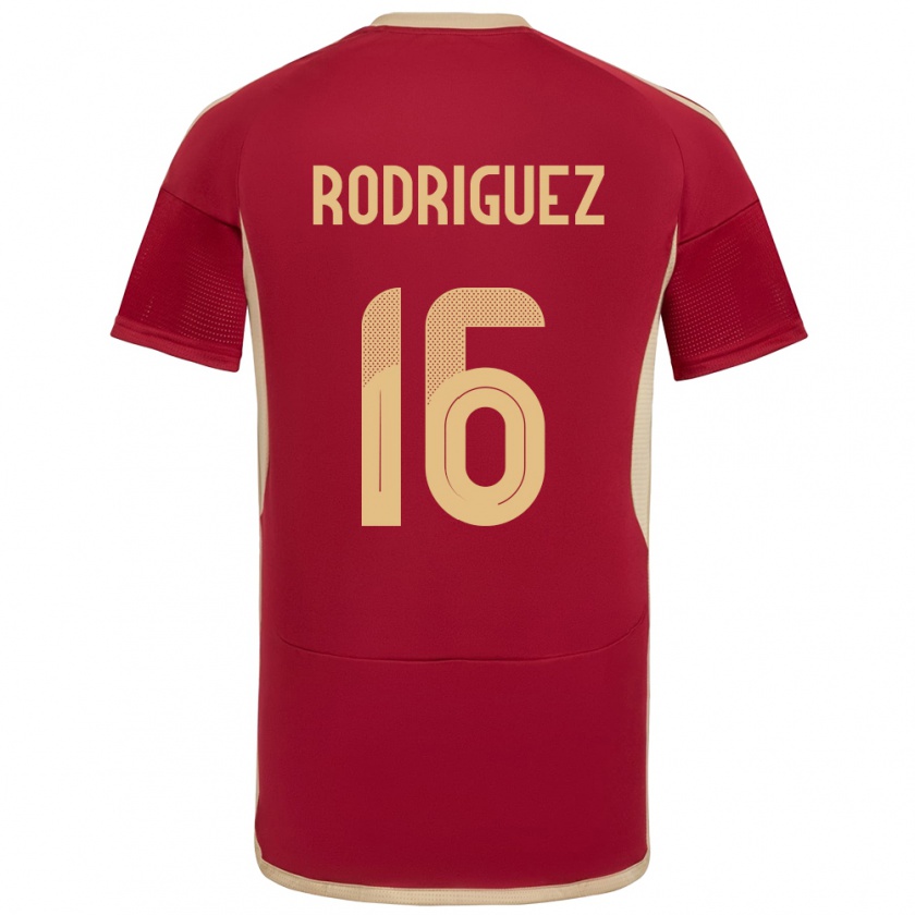 Kandiny Damen Venezuela Arianna Rodríguez #16 Burgund Heimtrikot Trikot 24-26 T-Shirt