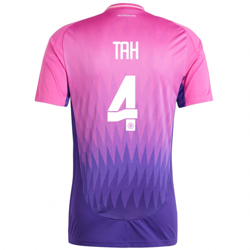 Kandiny Damen Deutschland Jonathan Tah #4 Pink Lila Auswärtstrikot Trikot 24-26 T-Shirt