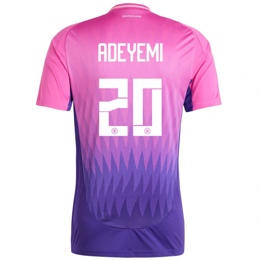 Kandiny Damen Deutschland Karim Adeyemi #20 Pink Lila Auswärtstrikot Trikot 24-26 T-Shirt
