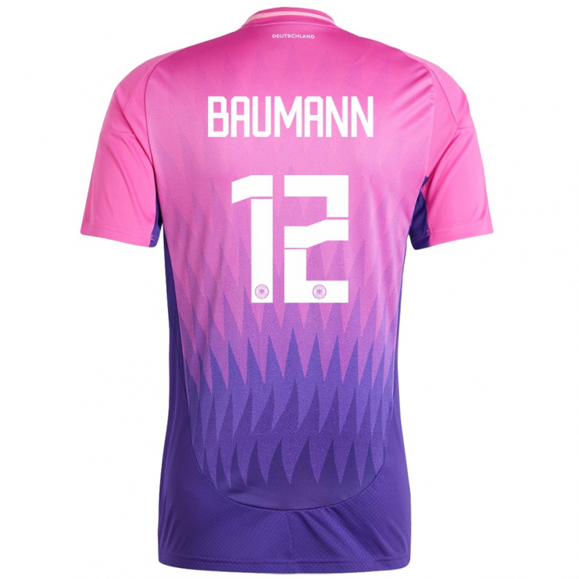 Kandiny Damen Deutschland Oliver Baumann #12 Pink Lila Auswärtstrikot Trikot 24-26 T-Shirt