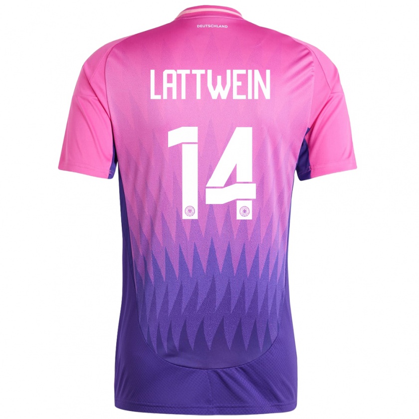 Kandiny Damen Deutschland Lena Lattwein #14 Pink Lila Auswärtstrikot Trikot 24-26 T-Shirt